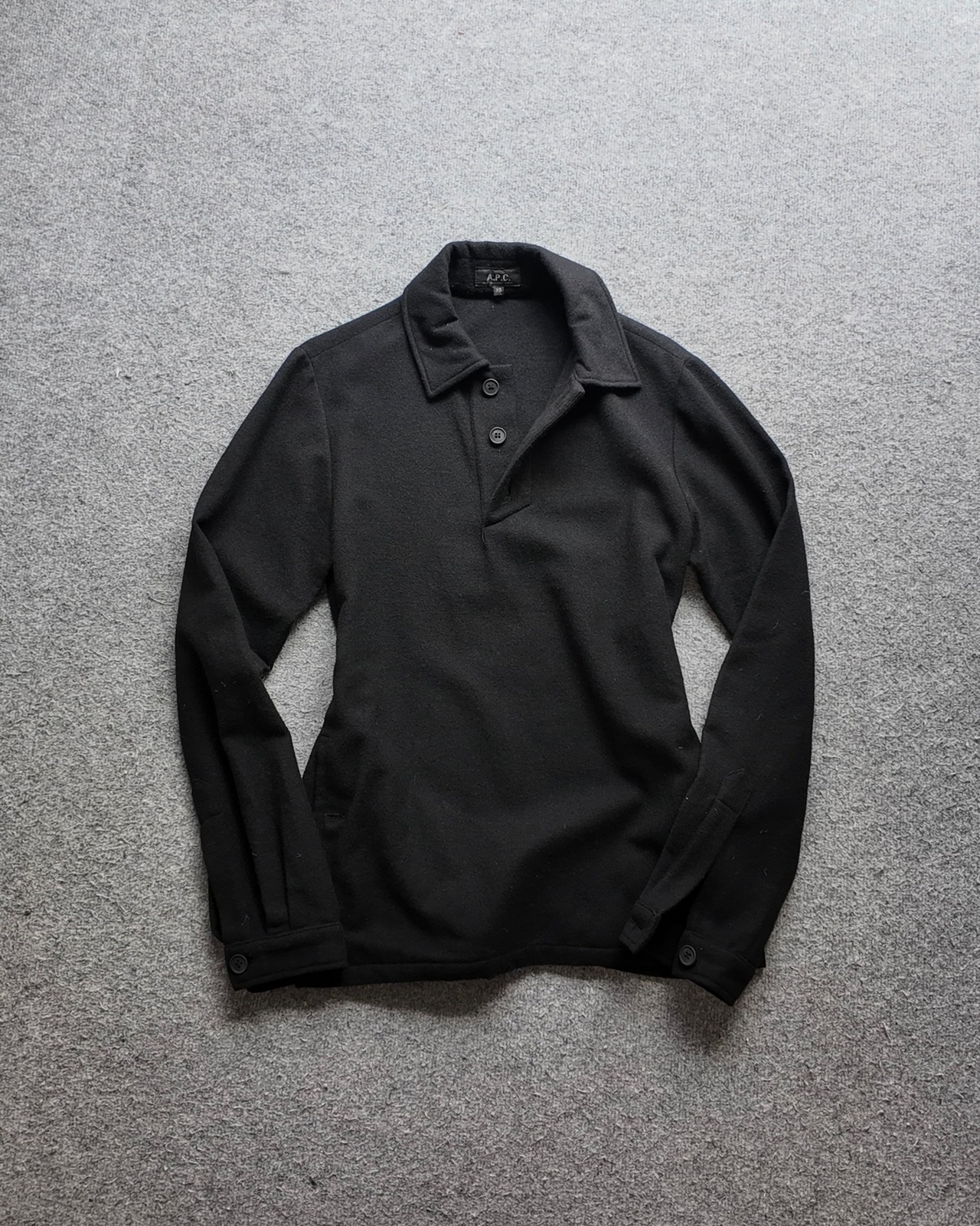 【A.P.C】fleece pull over polo top