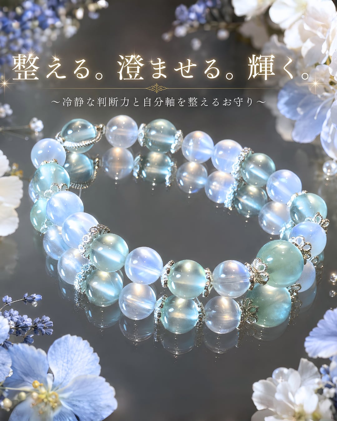 月の光とともに、静かに願いが叶うブレスレット❤︎B50
