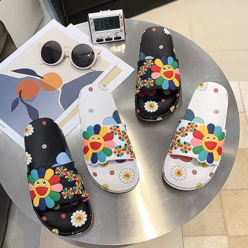 スリッパ女性は2020新しいファッション平底ウェット水ビーチ滑り止め漫画レジャー単語ドラッグ潮を着用します 部族の婦人靴1933218