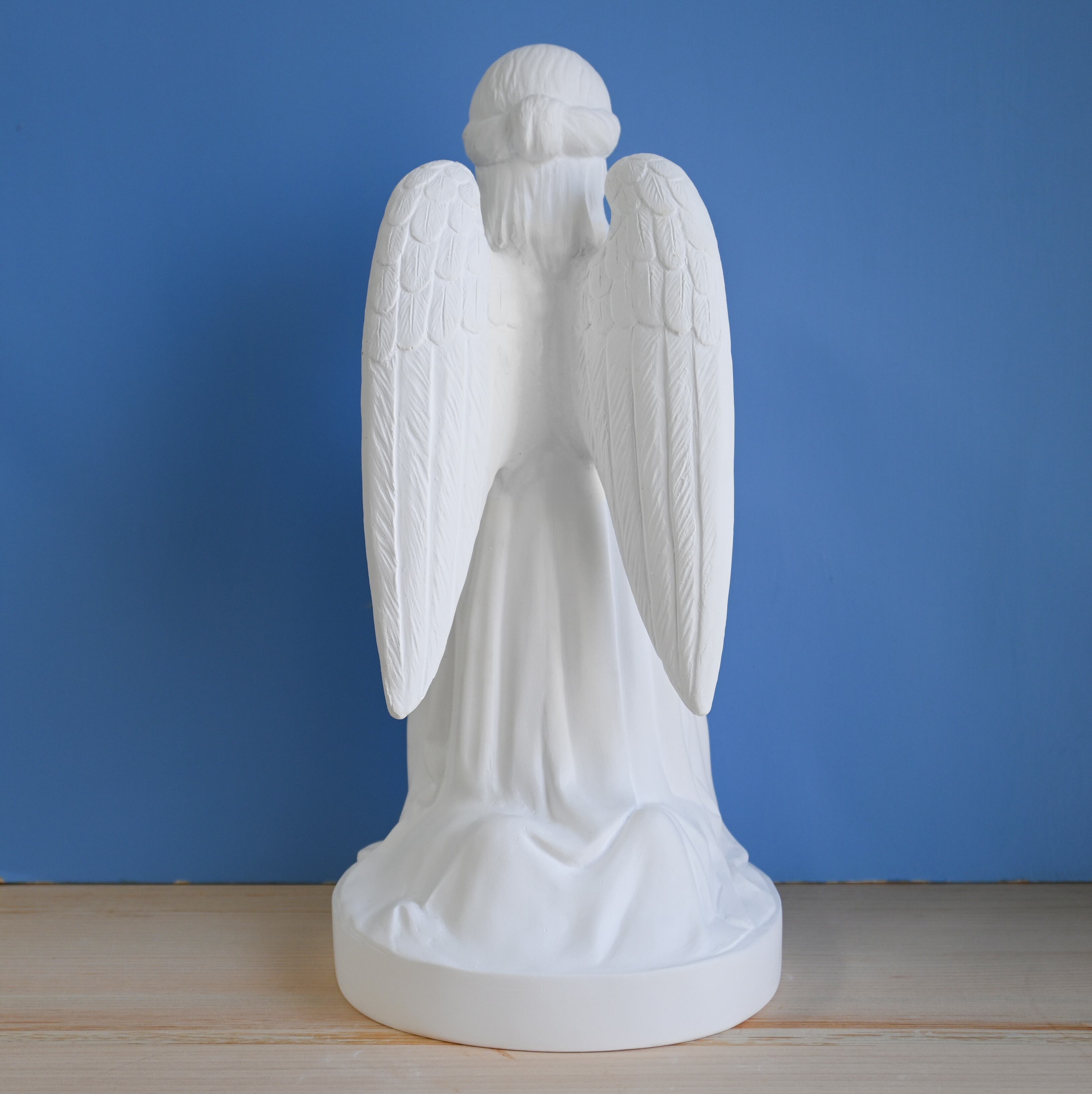 礼拝する天使像【30cm】室内用白色仕上げ | 中田ザビエル工房