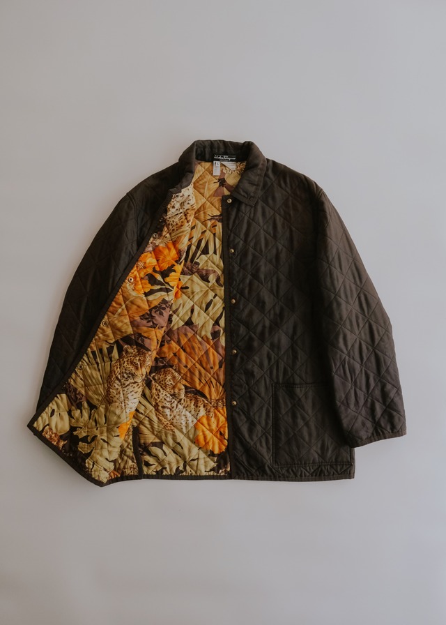 90's Salvatore Ferragamo quilting half coat