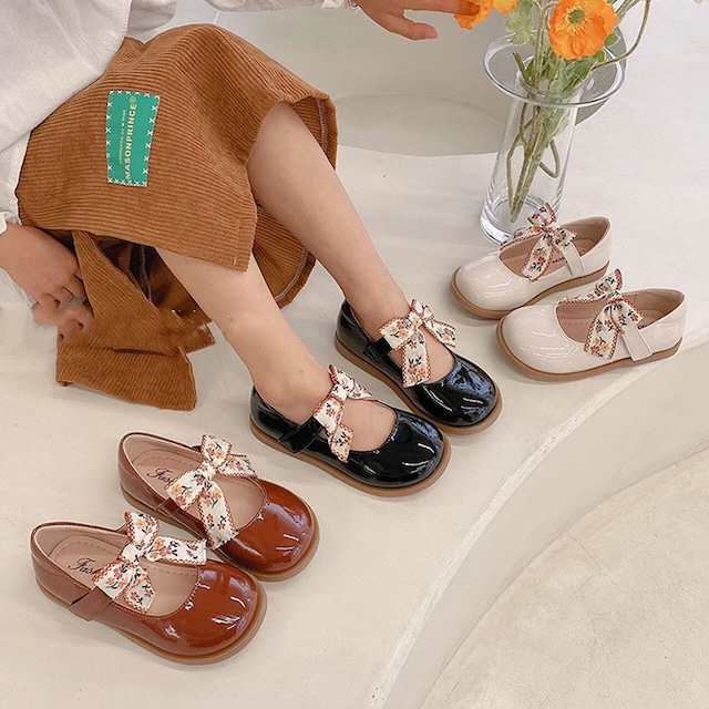 14.5-20.5 Flower Ribbon Shoes ３color