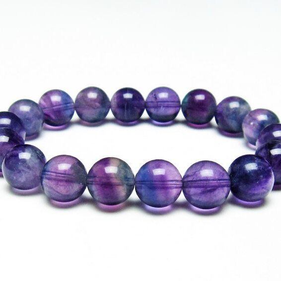 フローライト ブレスレット 12mm 蛍石 ブレス 一点物 メール便可 [M便 1/10] 111-37179