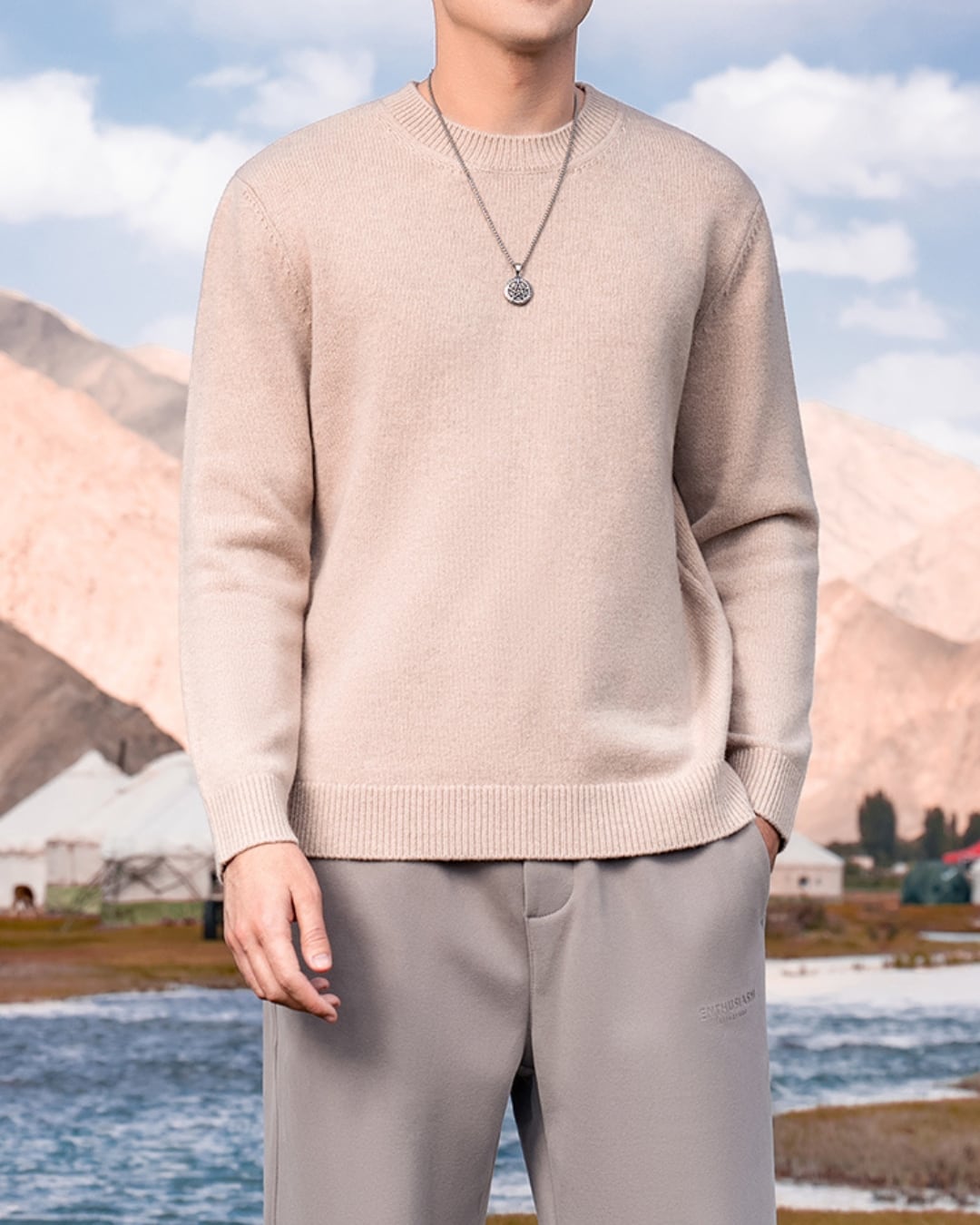 ウール ニットセーター 4色 E0256