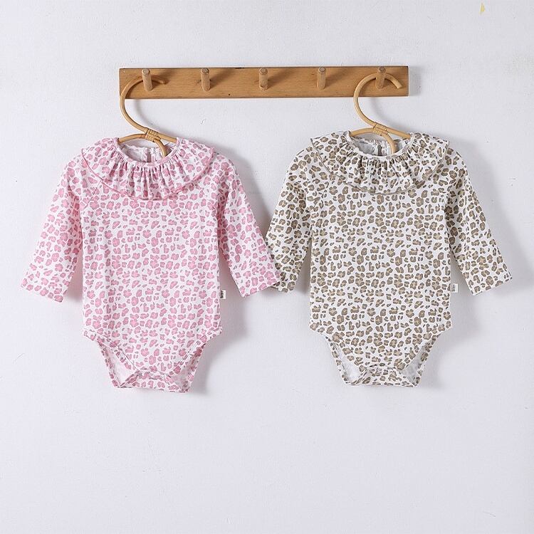 【BABY】韓国風 ヒョウ柄ロンパース