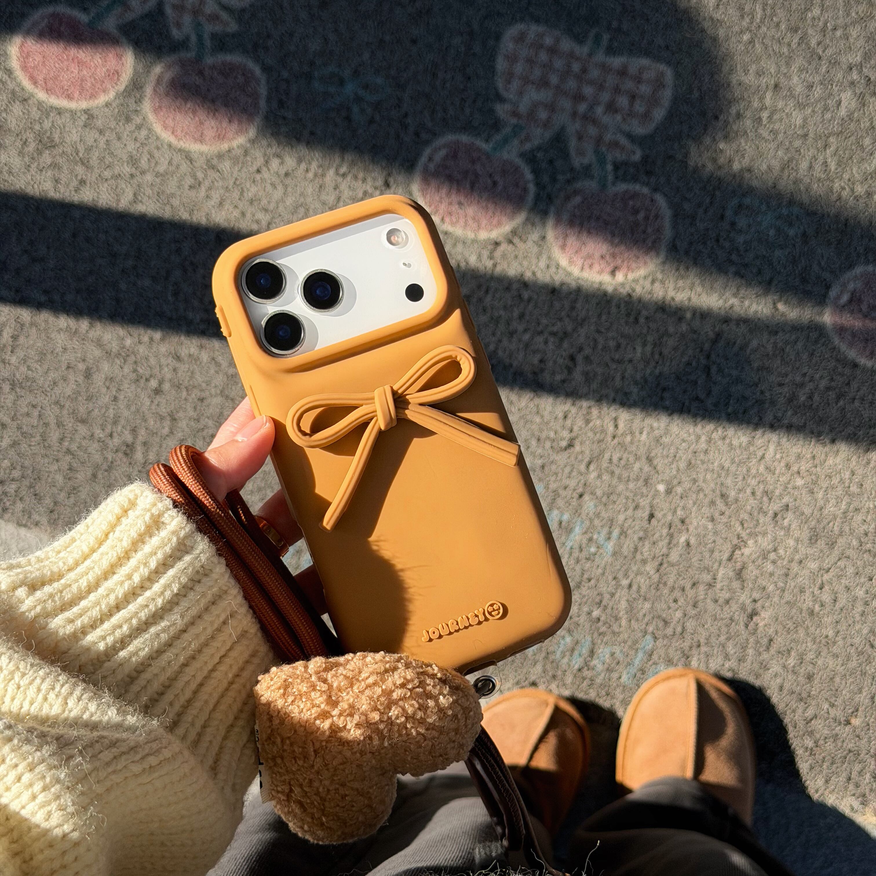 リボン iPhone 17 16 15 14 13 ケース シリコン かわいい もこもこ
