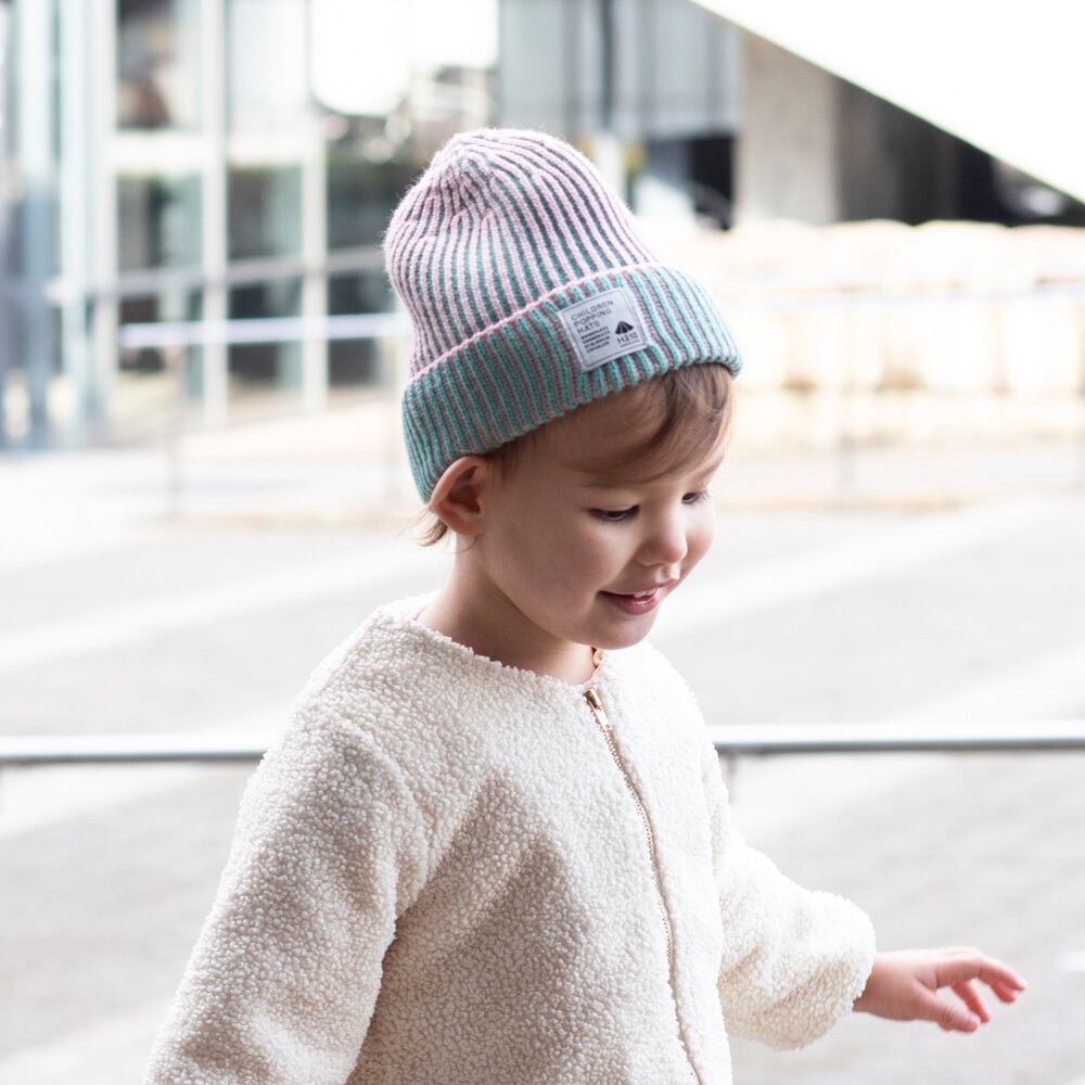 ニットキャップ【ストライプグリーン】52cm ブランド 子供 帽子 男の子