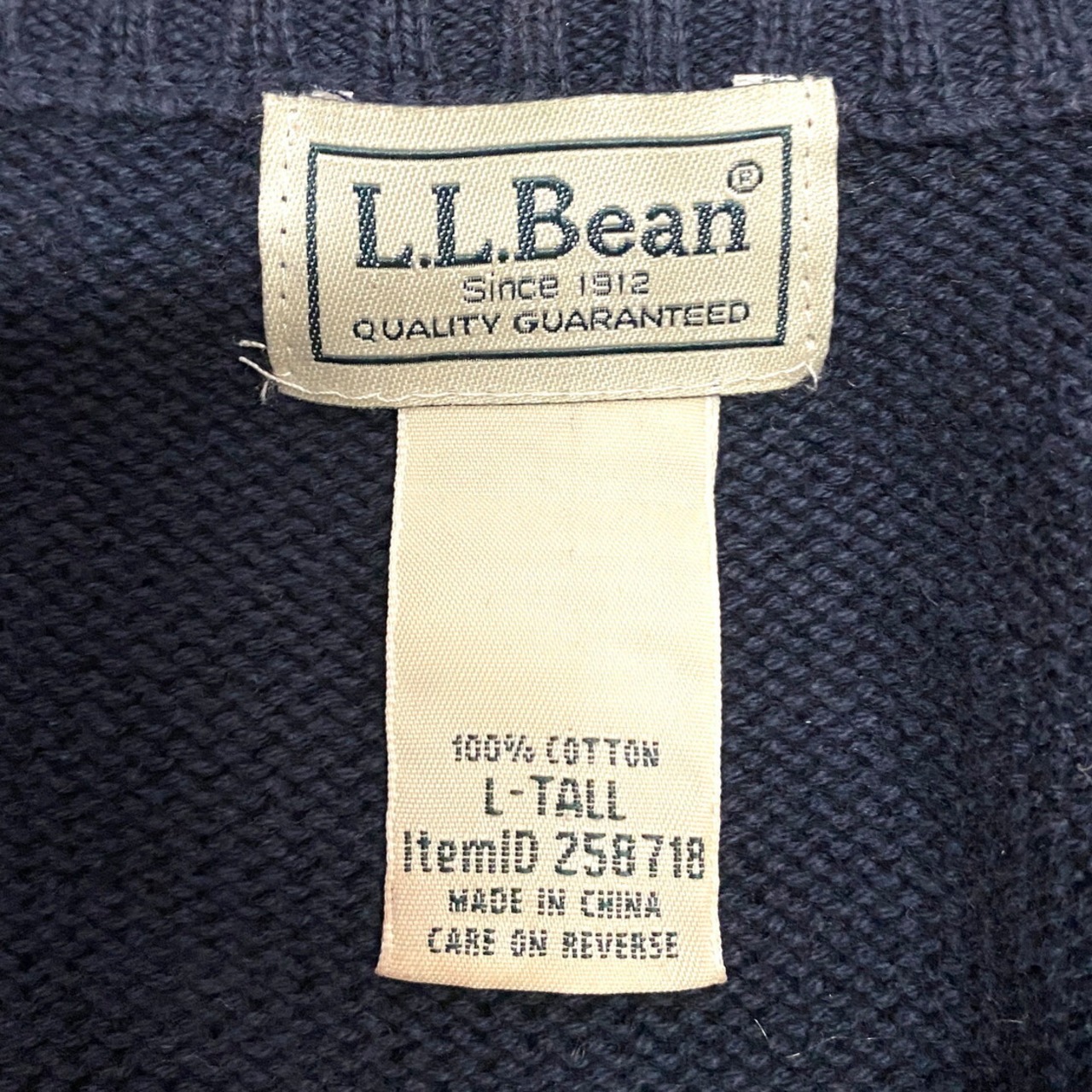 L.L.Bean エルエルビーン ハーフジップ コットンニットセーター メンズ 