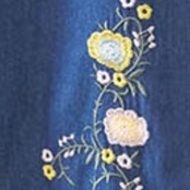 TRUBE フラワー刺繍デニムフレアパンツ【M~L】デニムブルー