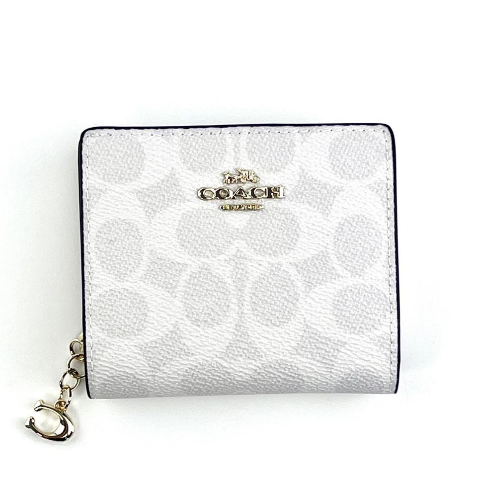 新品 未使用 COACH コーチ 財布 ホワイト 白 折りたたみ | SS 