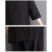 アシンメトリーヘム ラウンドネック トップス  30062