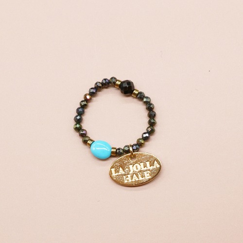 【Be Loved Turquoise】キングマンターコイズ×オニキス×ブラックスピネル リング