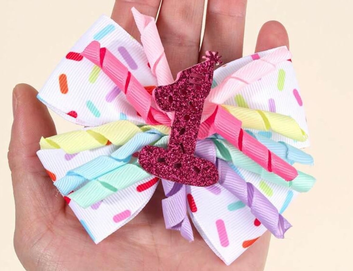 くるくるキラキラBirthday 年齢おリボンヘアバンド