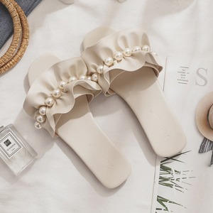 【RL102】Flat Heel Beads Sandals（フラットヒール ビーズ サンダル）