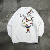 colorful caterpillar embroidery cotton knit