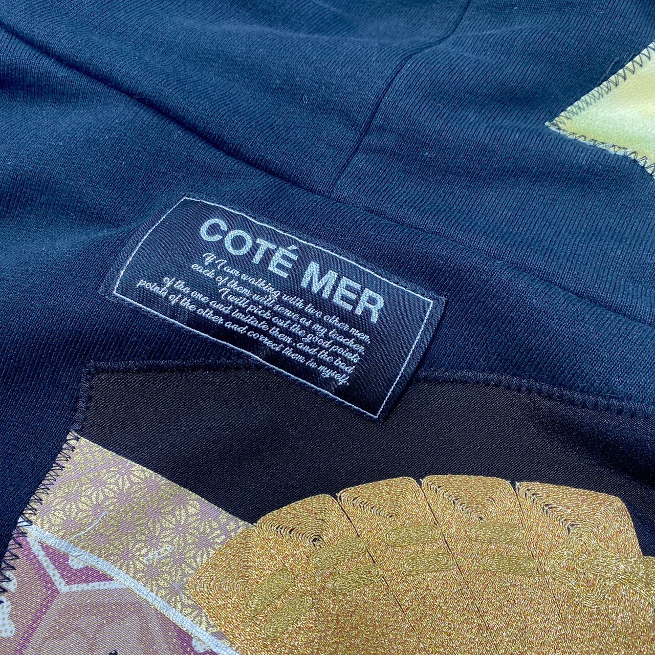 【hoodi45】 Remake Hoodie black × kimono
