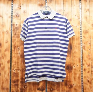 90s ralphlauren usa製　ボーダー　ポロシャツ　M/ラルフローレン