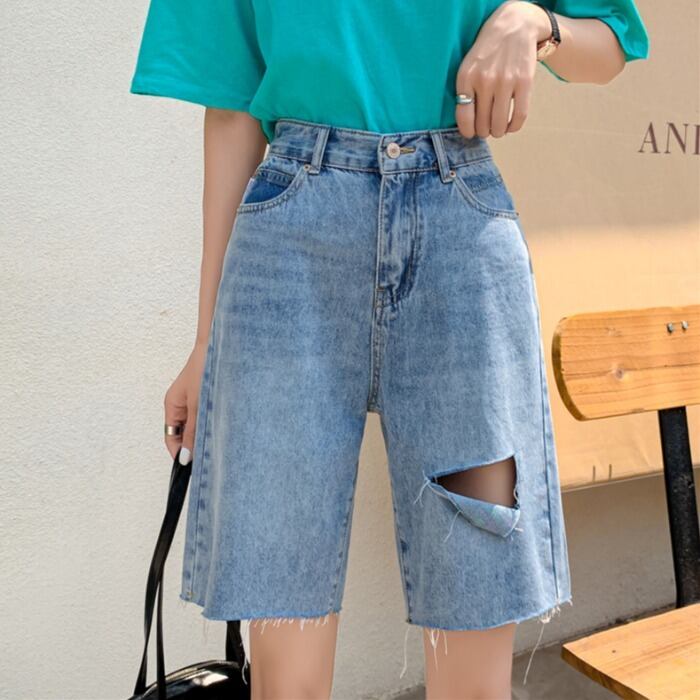 スタイルカジュアルパンツ ハイウェストレディースジーンズ ストリート かわいい ケッペル93087942041