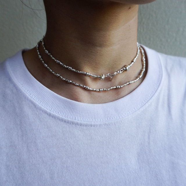 NO Matte beads choker silver