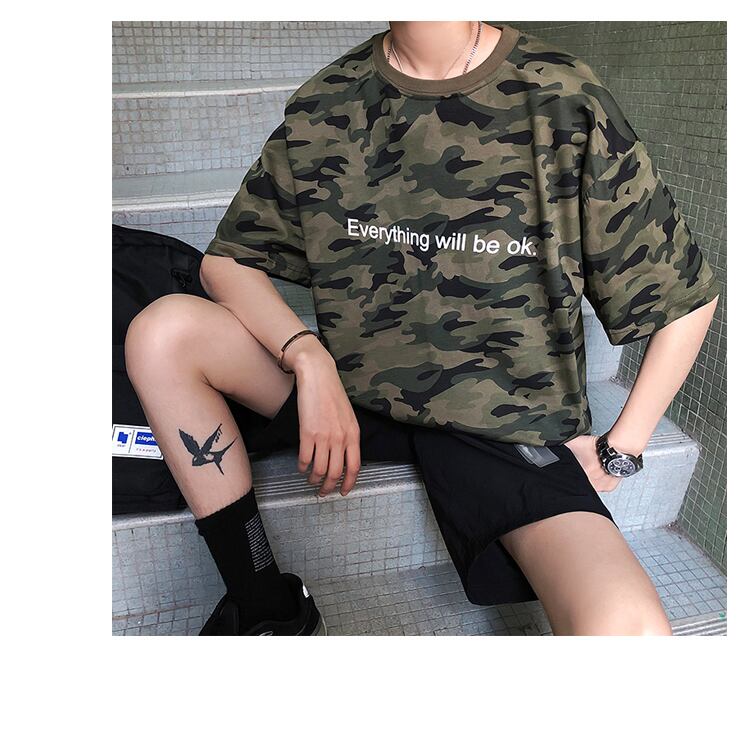 全1色 Tシャツ カットソー 迷彩柄 カジュアル おしゃれ