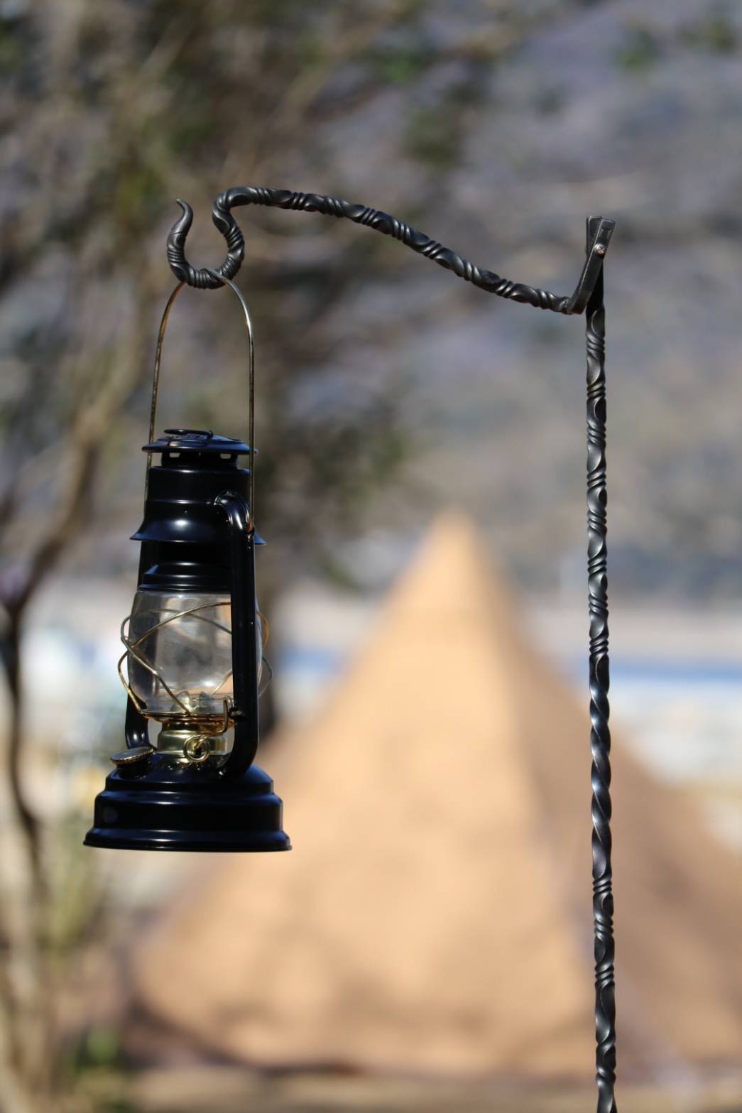 【力鉄屋】モンシロチョウカスタム　ランタンポール 力鉄屋（ワンポールハンガーモンシロチョウcustom） 約1メートルの支柱