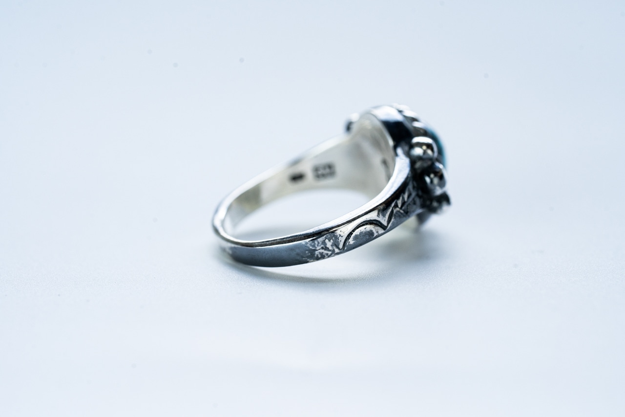R-094 Native oval signet ring (turquoise)