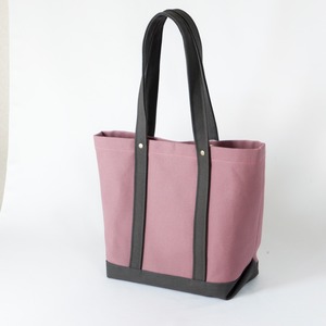 いつものキレイめトート◇倉敷帆布のトート◇Ｍ◇モーブピンク×チャコール