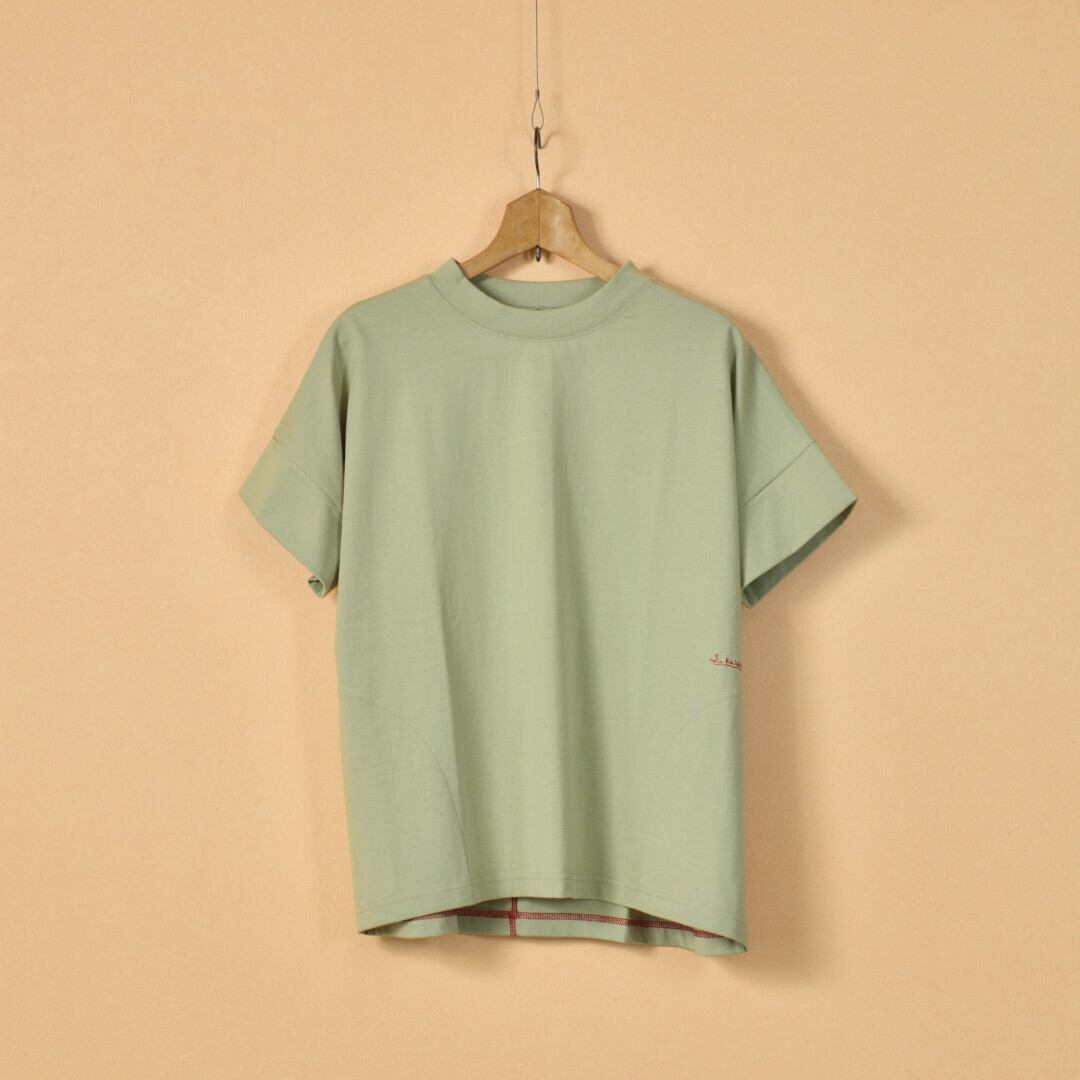 快晴堂 カイセイドウ Girl's スタンド衿Tシャツ・ピスタチオ