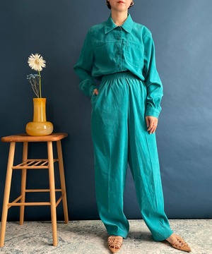 【送料無料】90's USA oversized gree pants Set