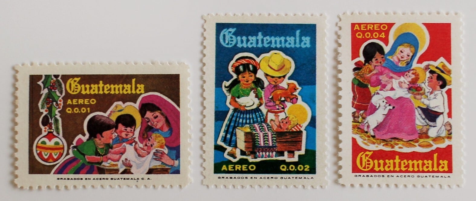 切手コレクション（グアテマラ・ガイアナ・ジャマイカ） クリスマス / グアテマラ 1977 | Stempel ― 旅する切手 ―