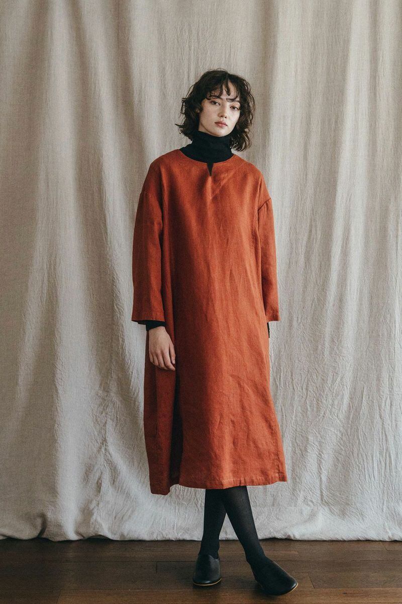 fog linen work フォグリネンワーク イエヴァコクーンワンピース パン