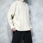 design side slit fisherman knit