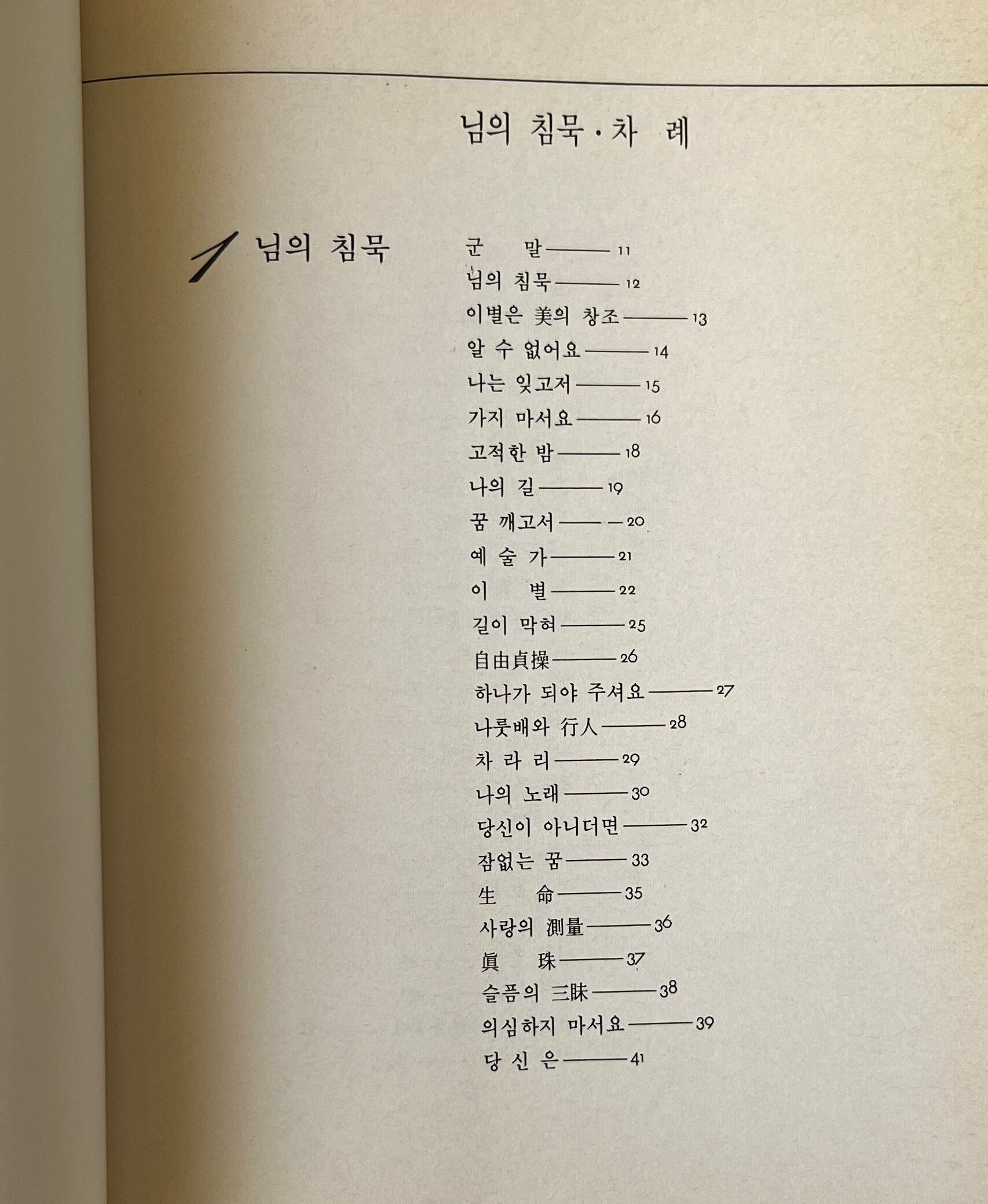 님의 침묵 ニムの沈黙 <韓国詩人選 14> / 한용운 韓龍雲 ハン・ヨンウン