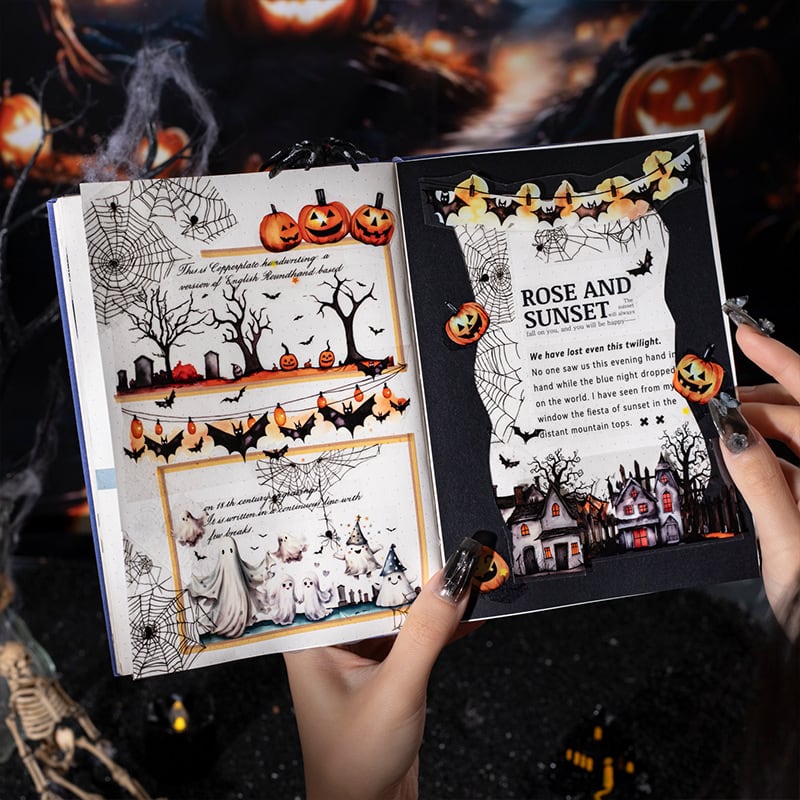 新入荷】ハロウィンマスキングテープPET素材全8種 AB23レトロ 海外