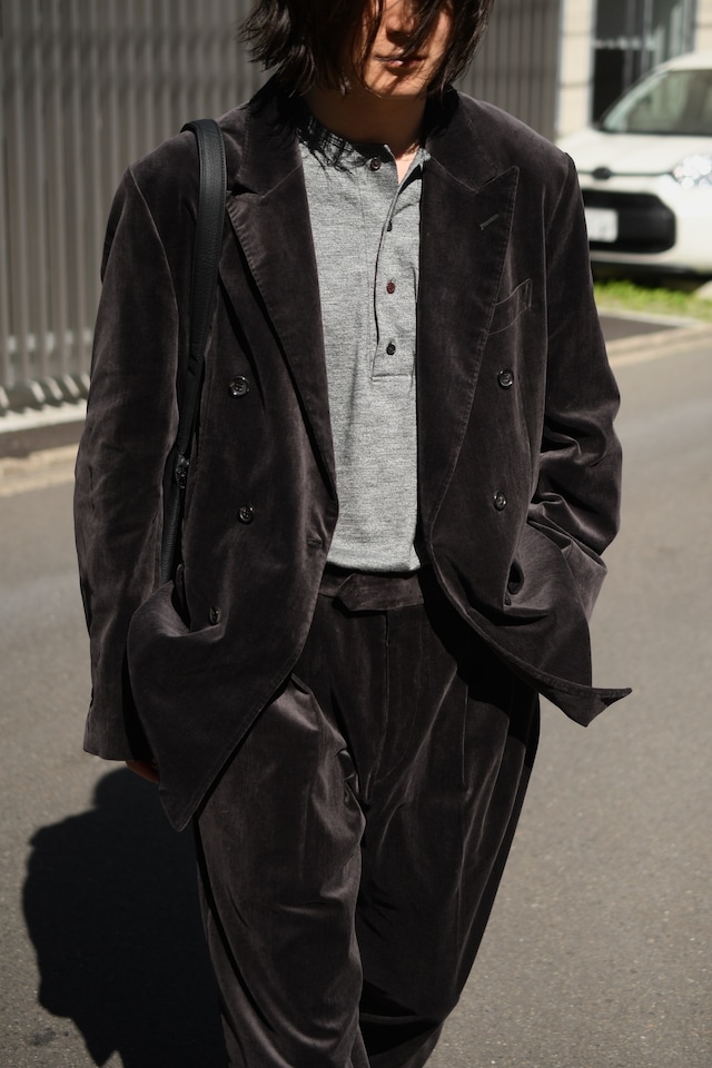 blurhms / Fade Velvet Double-breasted Jacket (FadeCharcoal)