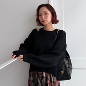 [タンクset]VネックニットPO/ブラック