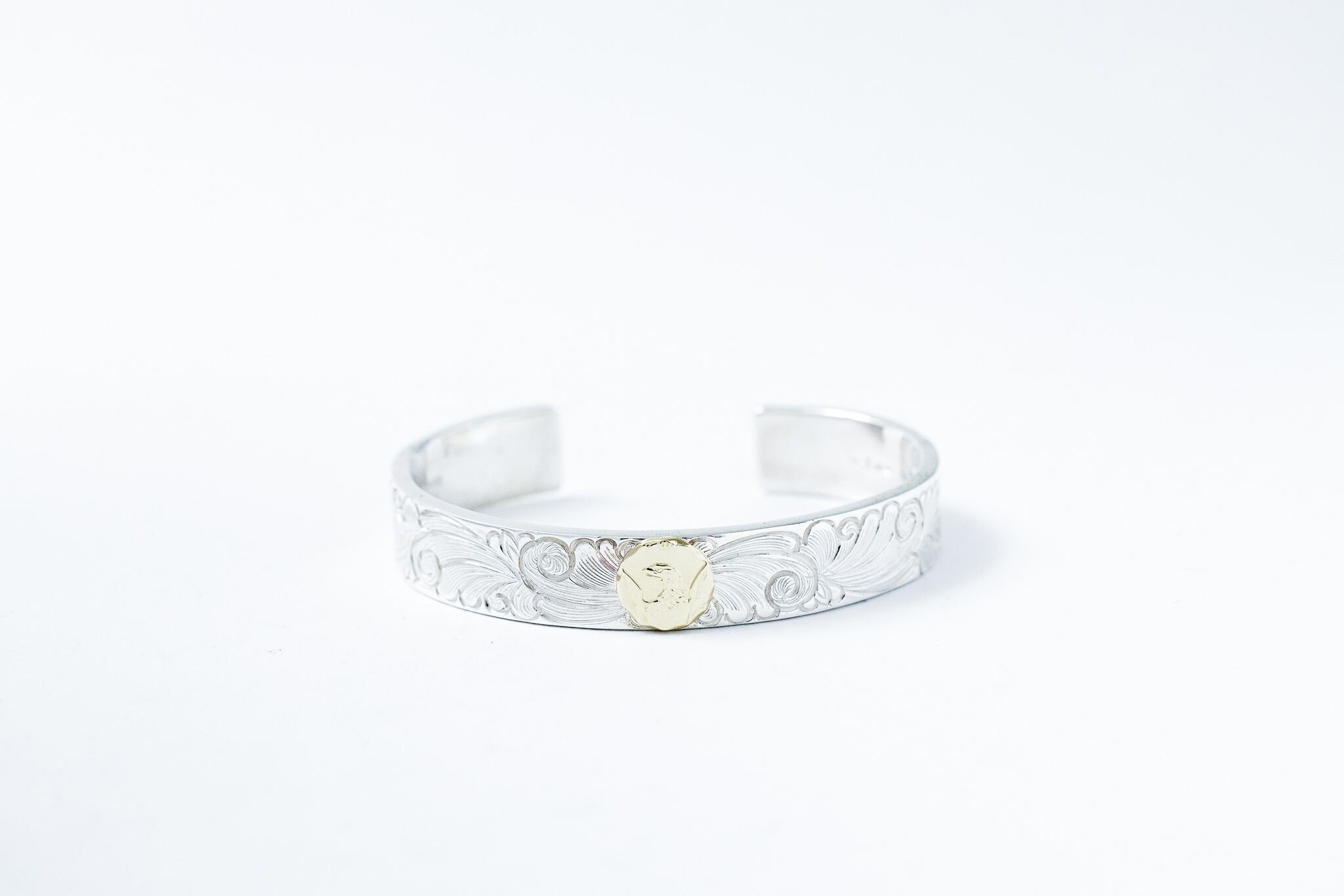 BN-075 平打ち12mm Arabesque bangle K18 Morgan Eagle