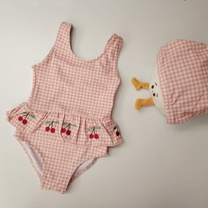 さくらんぼチェック柄水着