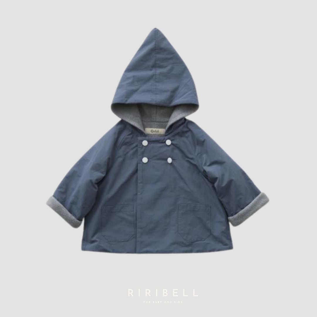 予約 / 送料無料【eLfinFolk】eLf Coat - blue gray / size100 / 9月入荷