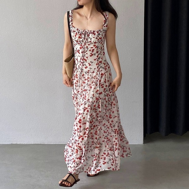 Berry Print Cami ティアードワンピース [26010275]