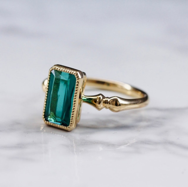 Green tourmaline ring /K18YG