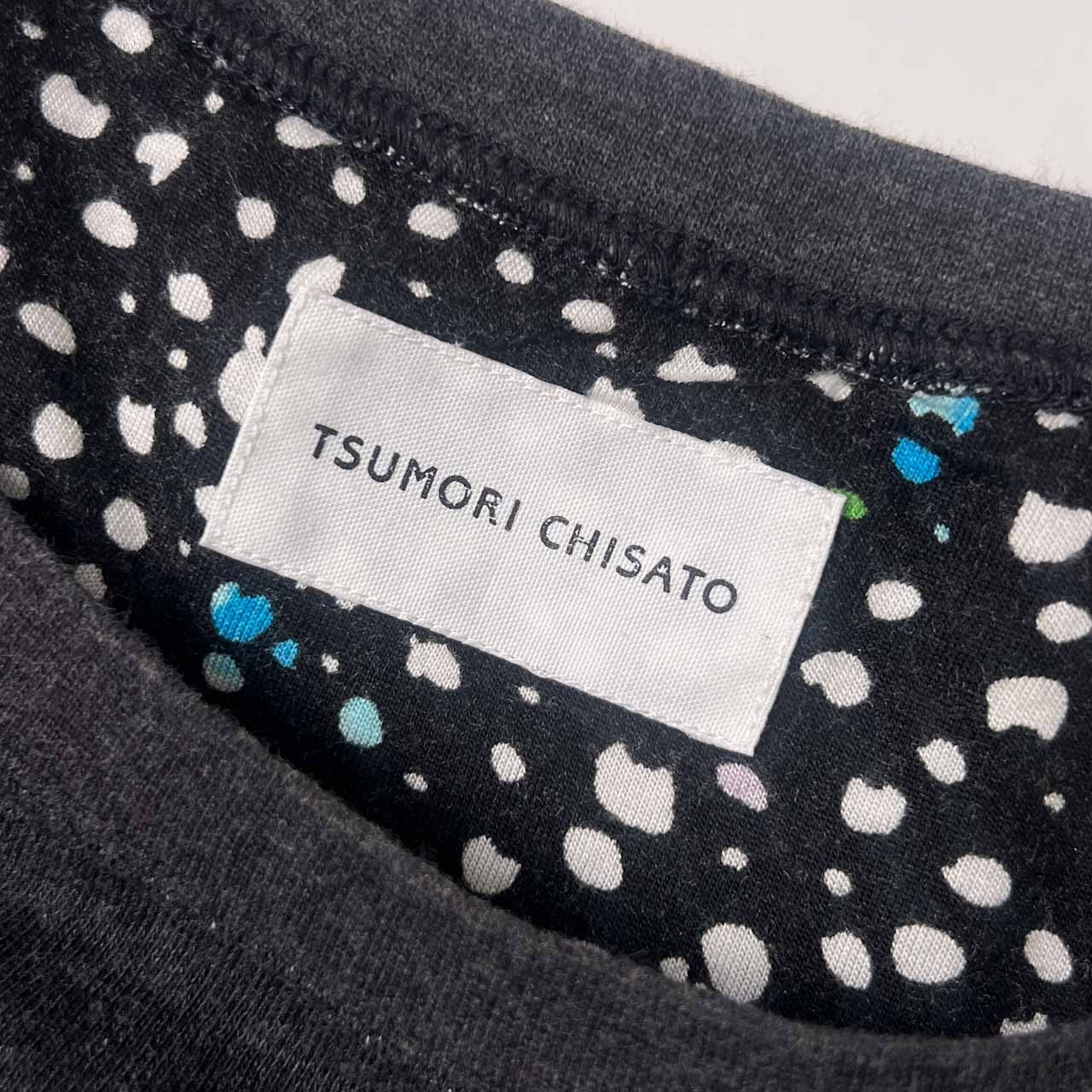 TSUMORI CHISATO ツモリチサト 切替 デザイン ポケット ドルマンスリーブ風 五文袖 七分袖 Tシャツ カットソー 2/ダークグレー レディース