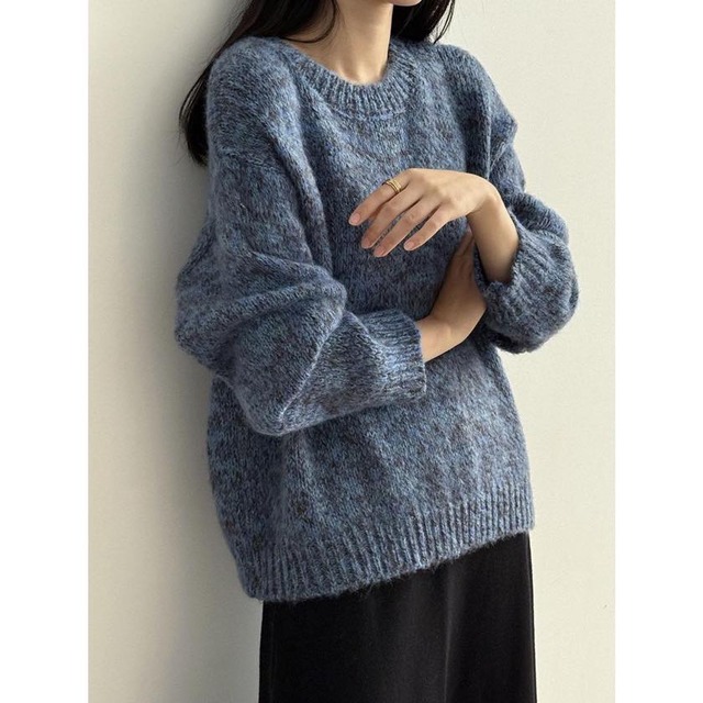 soft melange knit sweater
