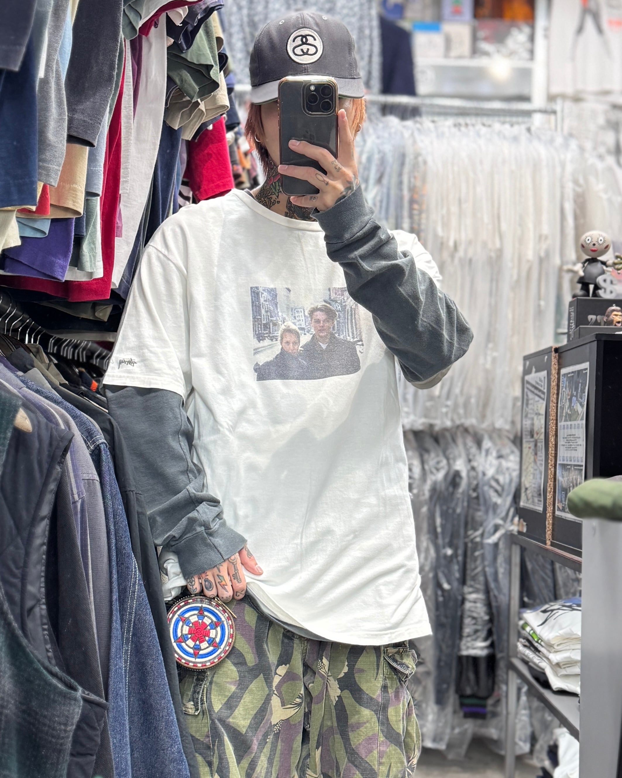 10's old stussy Photo Design Tee 