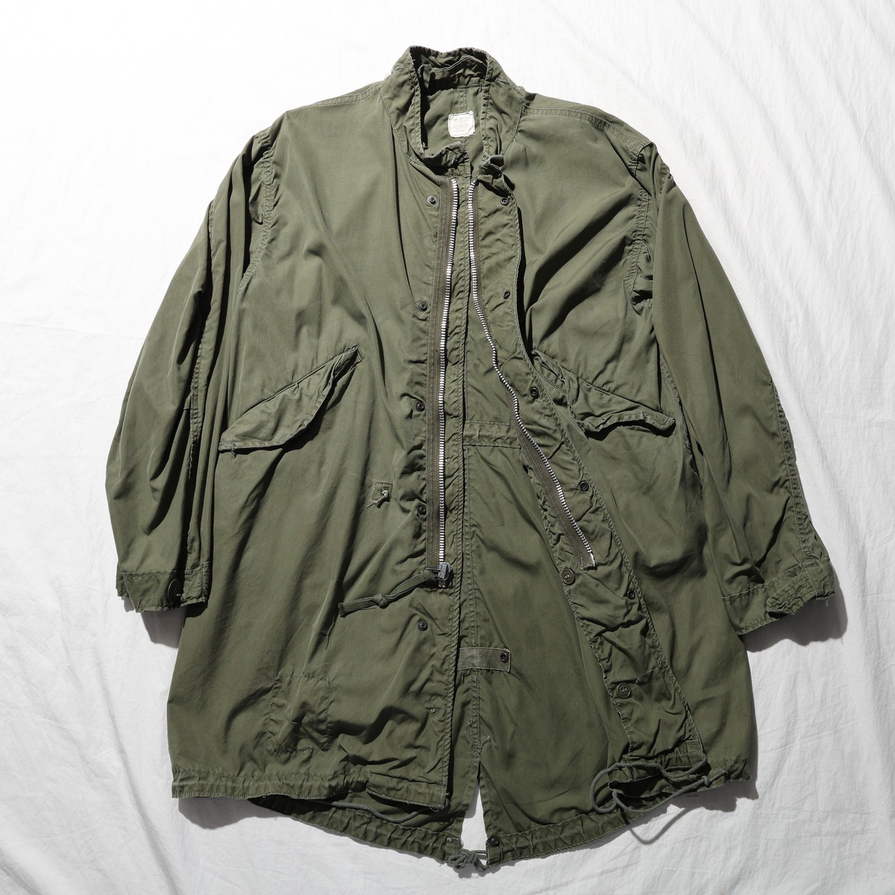 美品 XS 68年 アルミジップ M-65 Fishtail Parka Shell 米軍実物 モッズコート