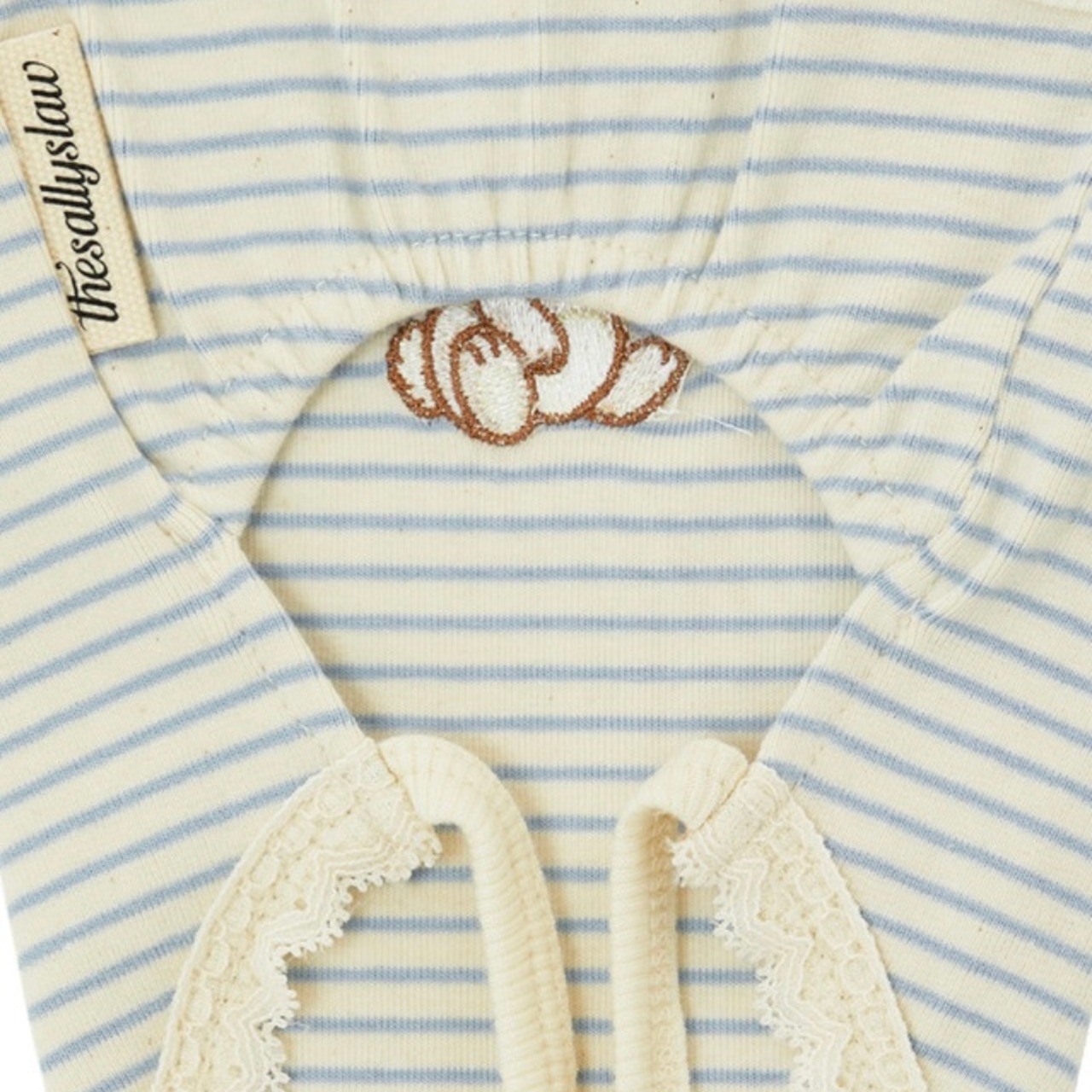 【予約】[ thesallyslaw ] Bunny Romper｜Blue Milk Stripe - 16