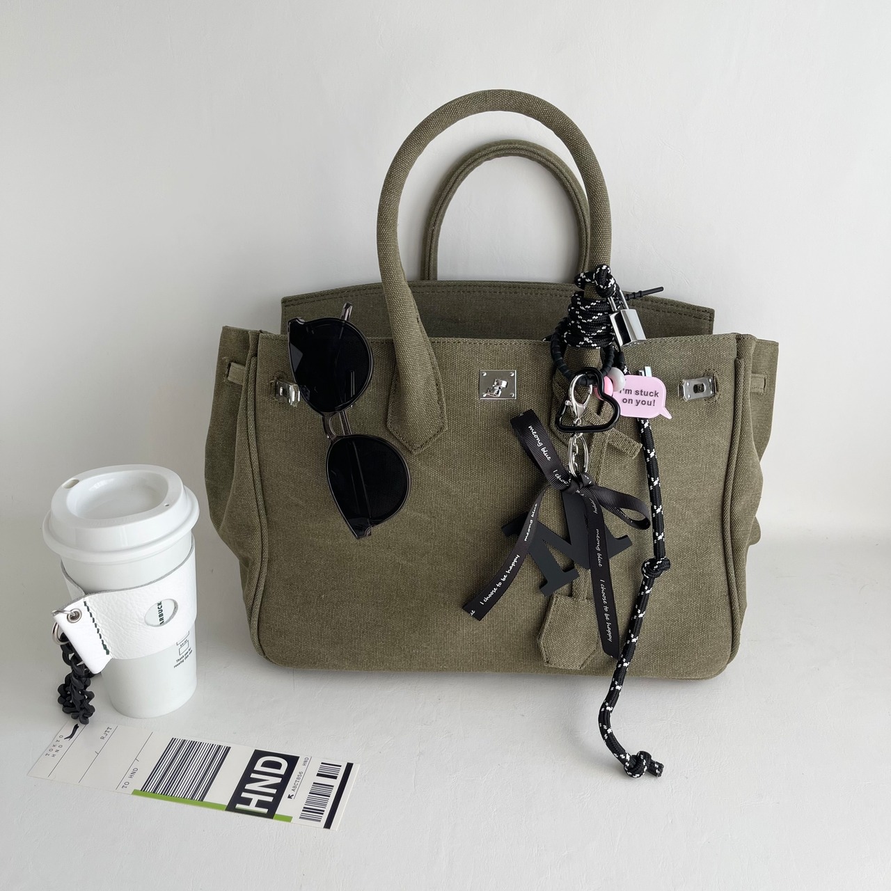 KANAGU Army BAG ”RIBBON” & CODE CHARM | meong blue