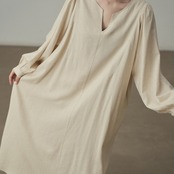 Vネックウエストタイワンピース H0075