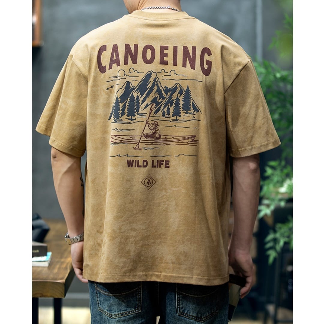 ヴィンテージワークスタイル グラフィックプリントTシャツ 3カラー