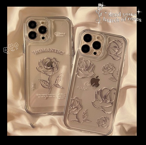 iPhone14 Pro Max 13 12ケース 透明 バラ 花柄 美しい ●薔薇● アイフォン14プロカバー 可愛い エレガント ローズ柄★